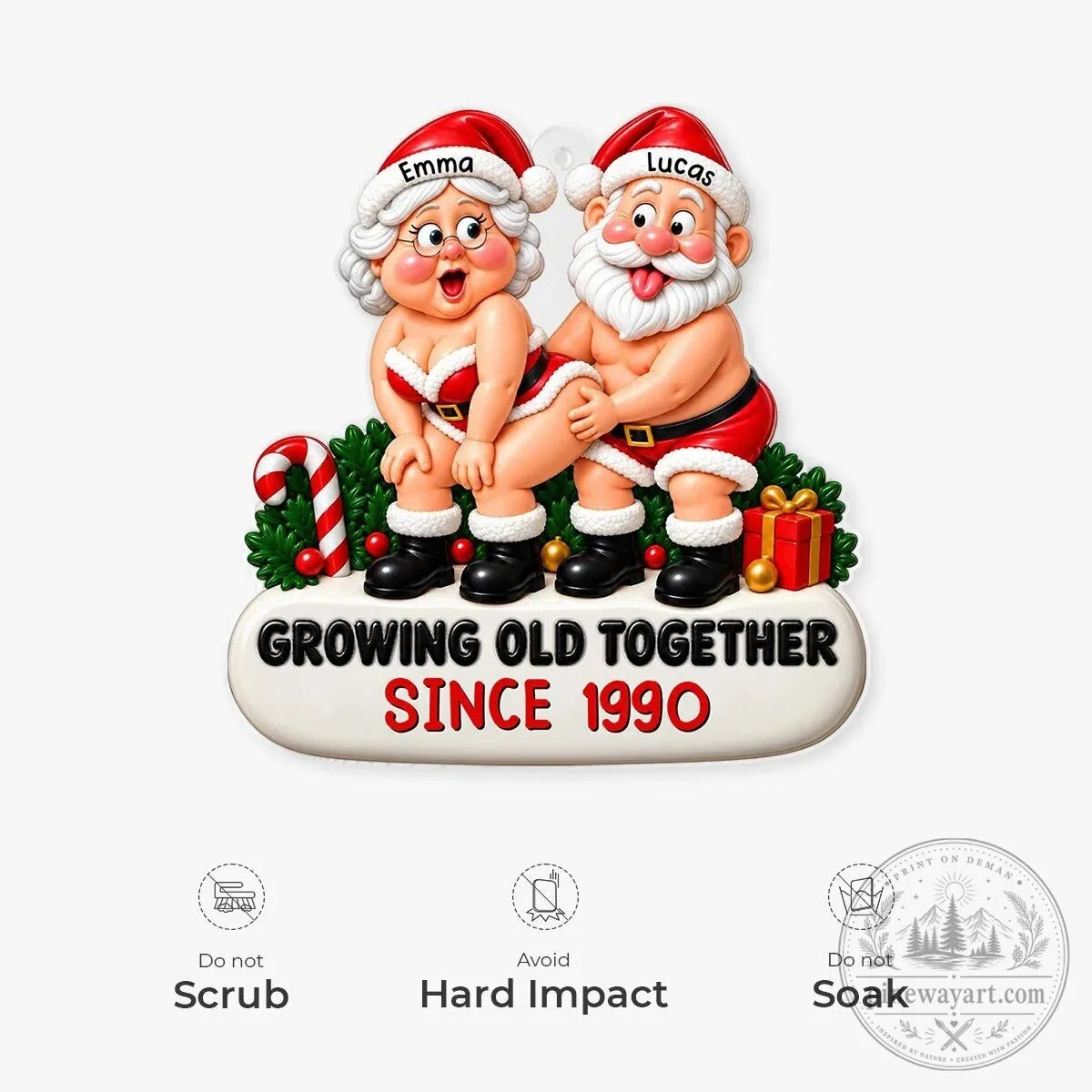 Personalized Funny Christmas Couple Ornament Growing Old Together Since 15 Personalized Funny Christmas Couple Ornament Growing Old Together Since