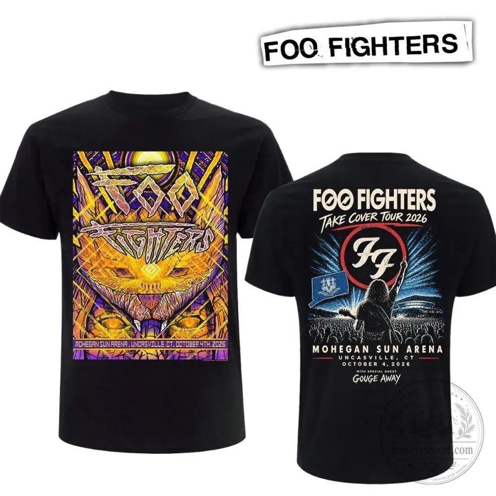 Foo Fighters Take Cover Tour 2026 Mohegan Sun Arena Concert Black T-Shirt