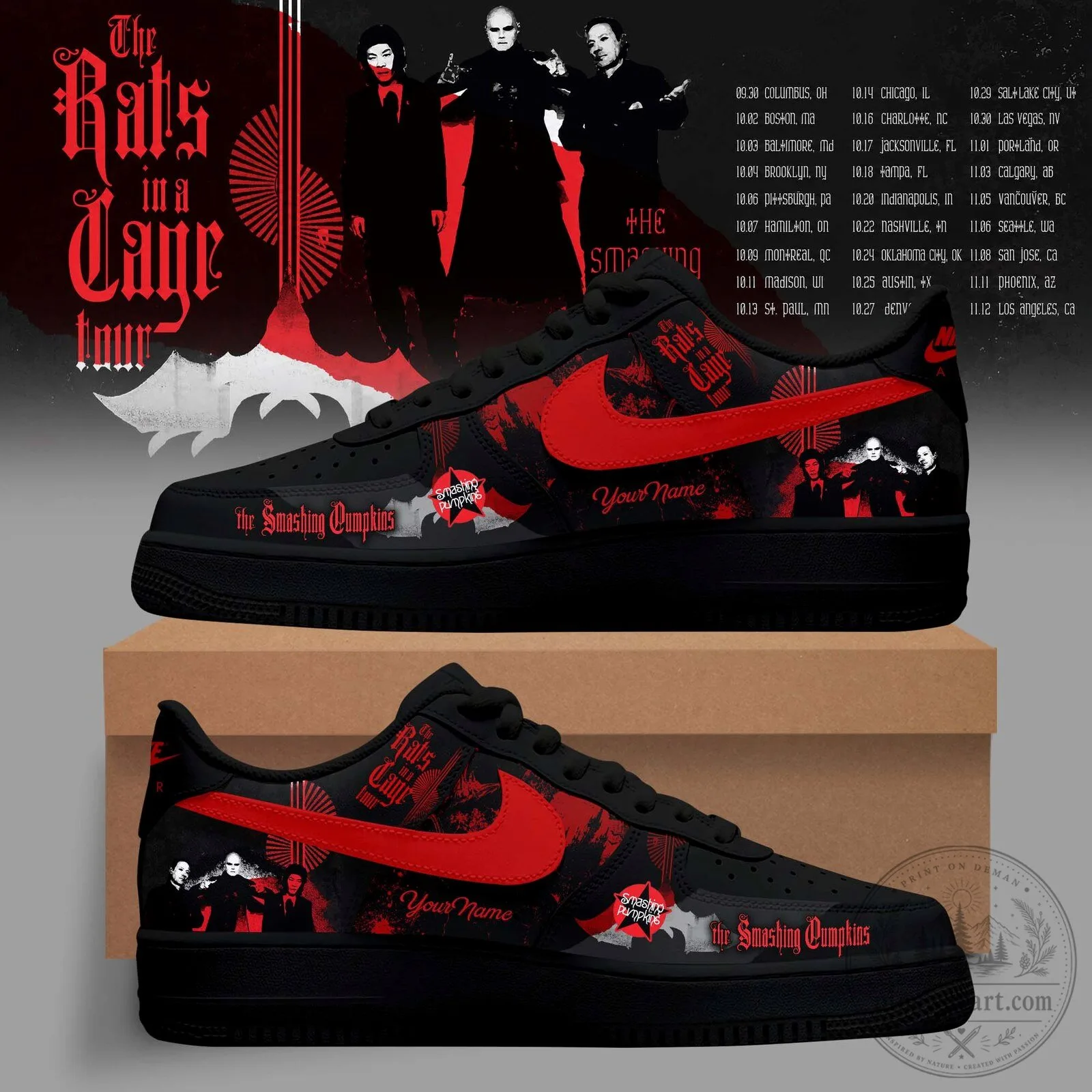 Custom Shoes for The Rats In A Cage Tour by The Smashing Pumpkins 2 Custom Shoes for The Rats In A Cage Tour by The Smashing Pumpkins