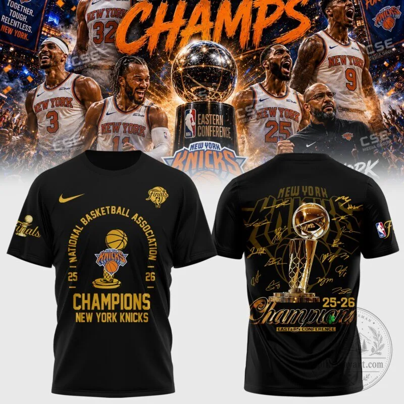 New York Knicks 2025-2026 NBA Finals Champions T-Shirt 7 New York Knicks 2025-2026 NBA Finals Champions T-Shirt