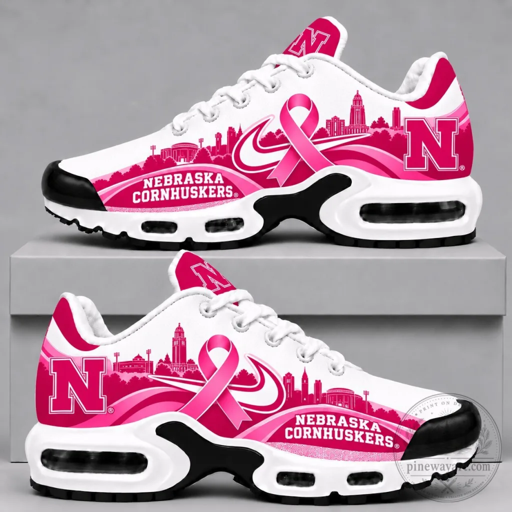 Nebraska Cornhuskers Pink Ribbon Breast Cancer Awareness Running Shoes Nebraska Cornhuskers Pink Ribbon Breast Cancer Awareness Running Shoes