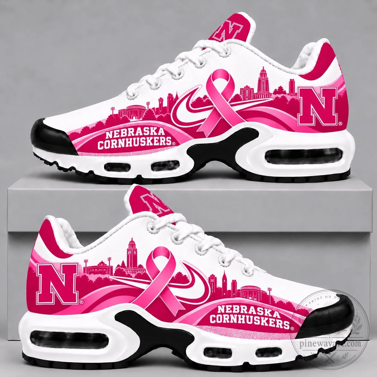 Nebraska Cornhuskers Pink Ribbon Breast Cancer Awareness Running Shoes 5 Nebraska Cornhuskers Pink Ribbon Breast Cancer Awareness Running Shoes