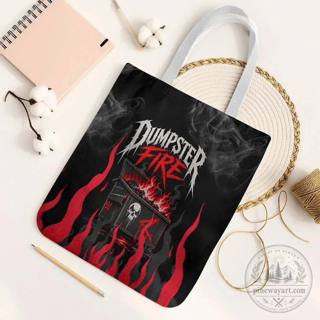 Dumpster Fire Everything Is Fine Sarcastic Skull Flame Heavy Metal Tote Bag 13 Dumpster Fire Everything Is Fine Sarcastic Skull Flame Heavy Metal Tote Bag