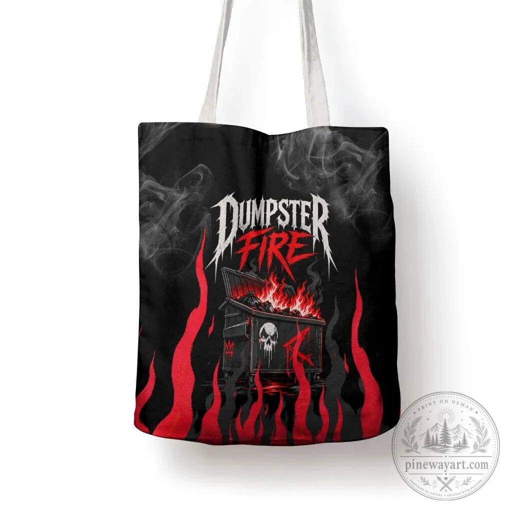 Dumpster Fire Everything Is Fine Sarcastic Skull Flame Heavy Metal Tote Bag 14 Dumpster Fire Everything Is Fine Sarcastic Skull Flame Heavy Metal Tote Bag