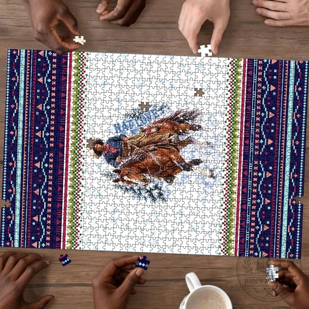 Nat Love African American Cowboy Winter Snow Fair Isle Pattern Jigsaw Puzzle 6 Nat Love African American Cowboy Winter Snow Fair Isle Pattern Jigsaw Puzzle