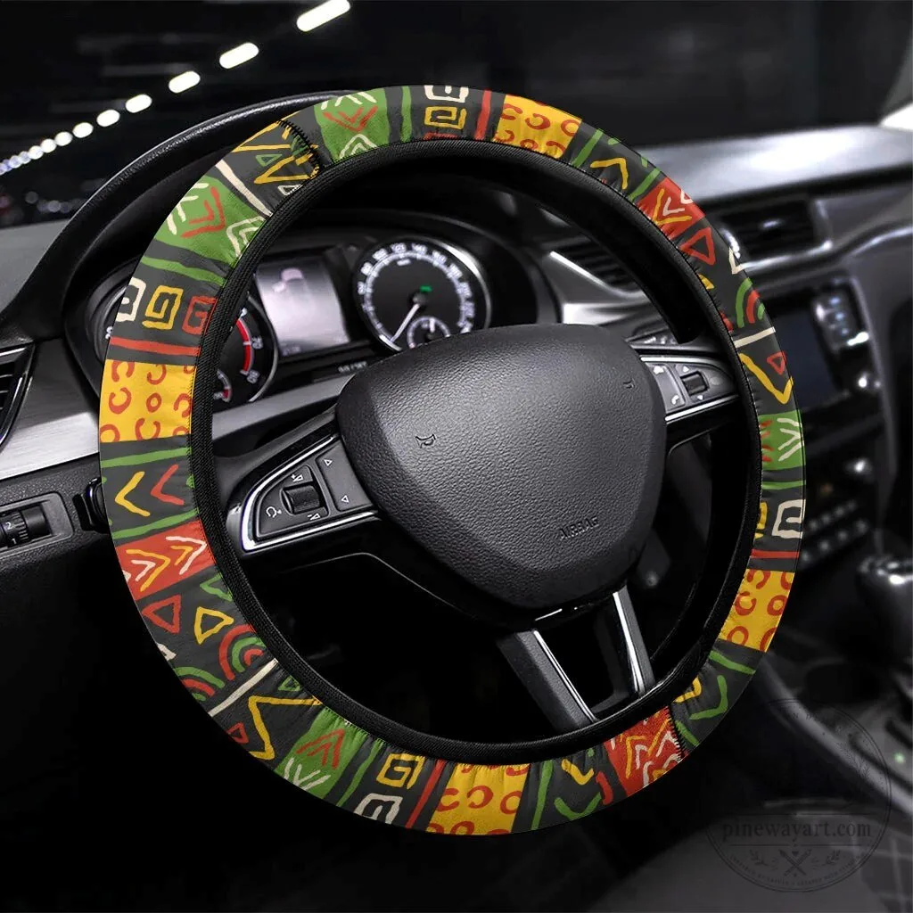 African Tribal Geometric Heritage Pattern Car Steering Wheel Cover 2 African Tribal Geometric Heritage Pattern Car Steering Wheel Cover