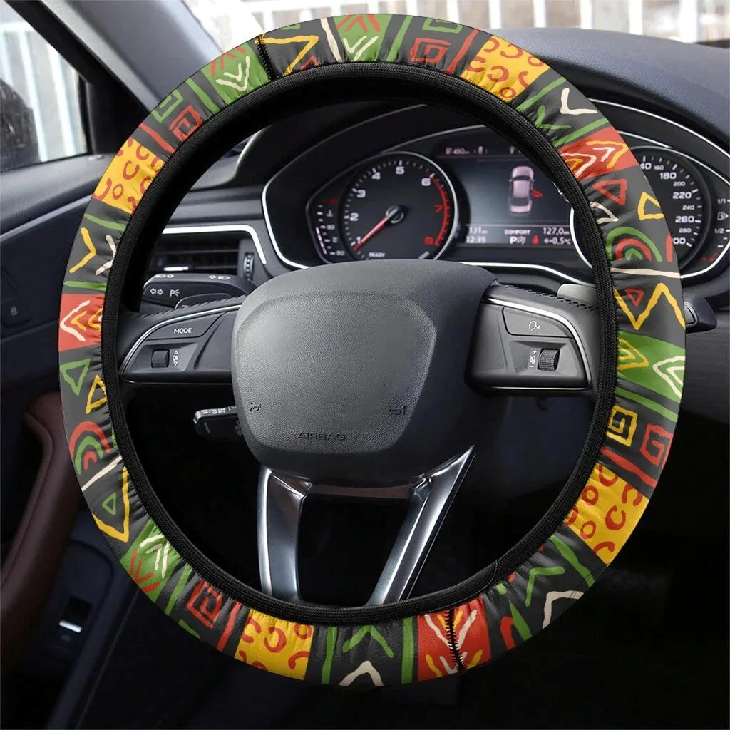 African Tribal Geometric Heritage Pattern Car Steering Wheel Cover 3 African Tribal Geometric Heritage Pattern Car Steering Wheel Cover
