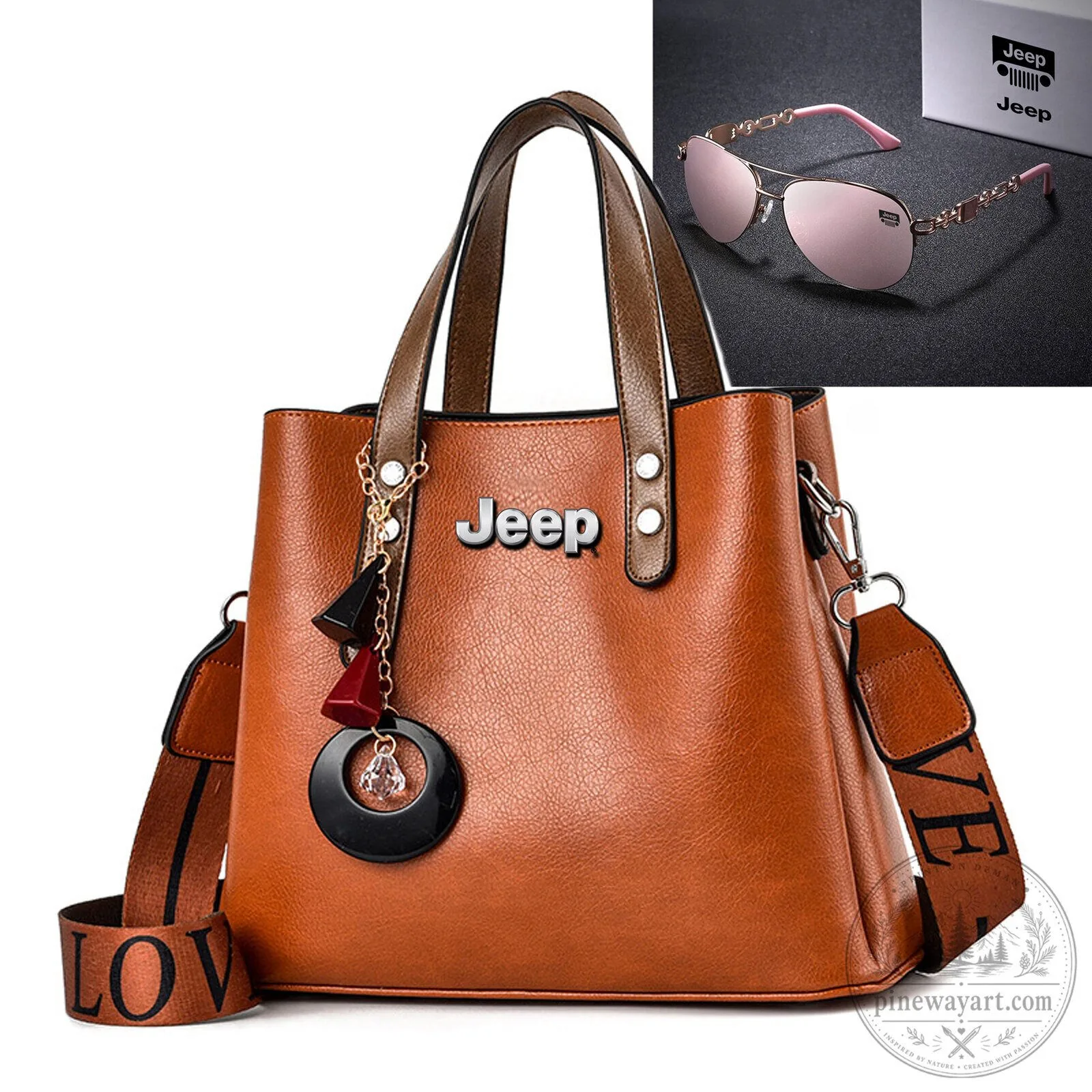 Jeep Vintage Red Leather Women's Handbag with Detachable Shoulder Strap 19 Jeep Vintage Red Leather Women