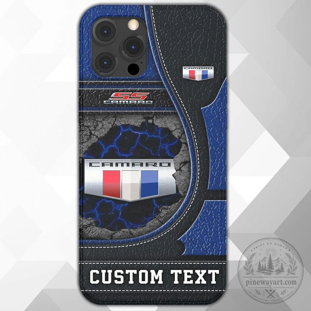 Chevrolet Camaro SS Custom Text Blue and Black Phone Case