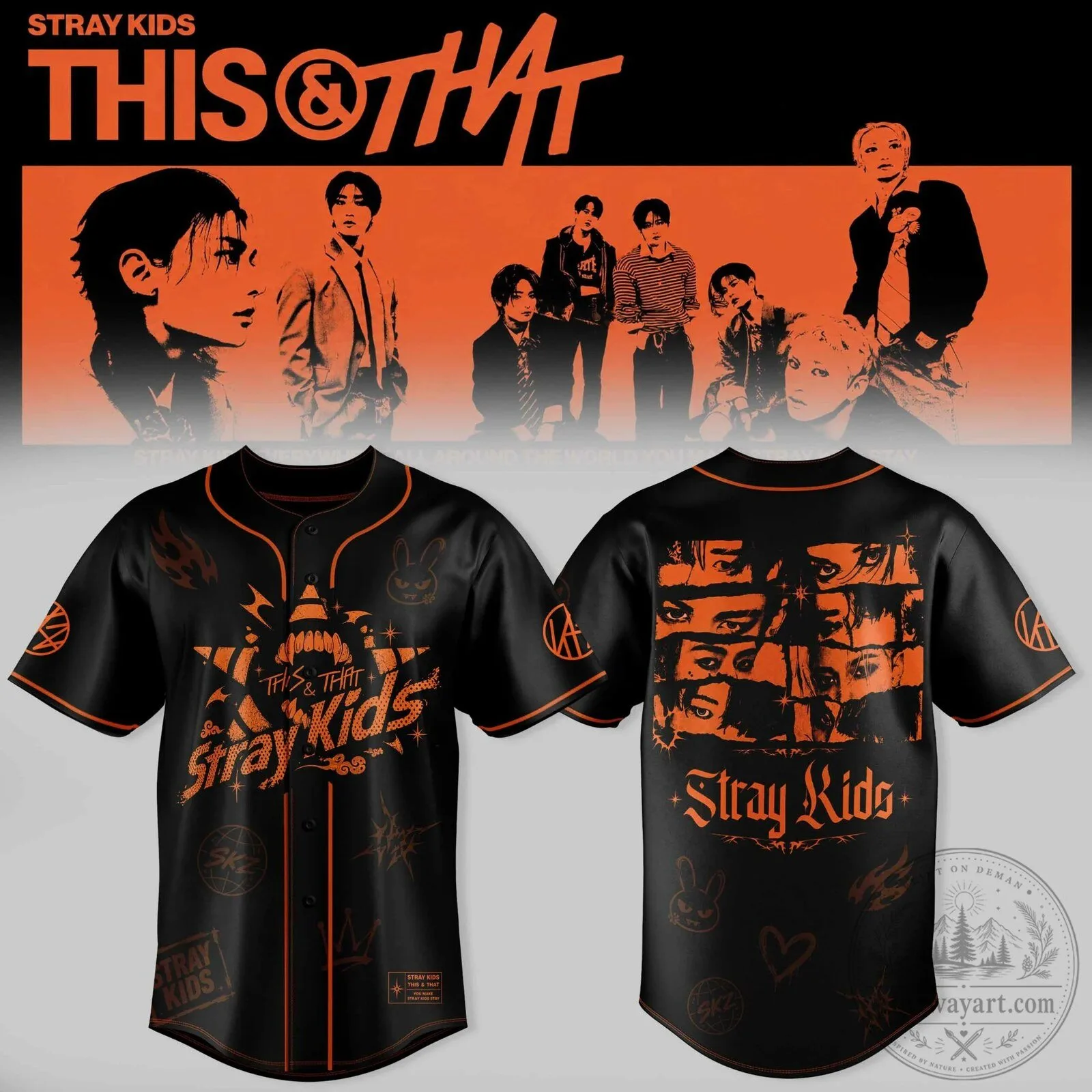 Stray Kids This And That K-Pop Music Group Baseball Jersey