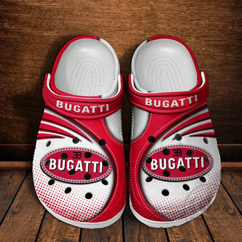 Bugatti Classic Red and White Pattern Comfortable Clog Shoes
