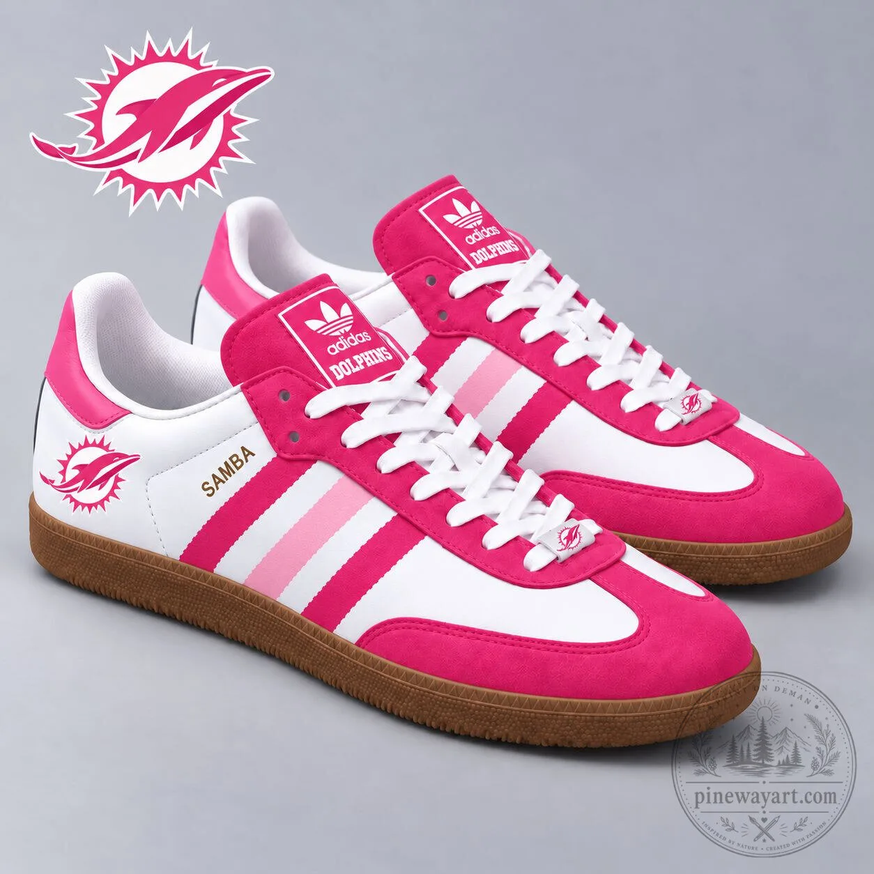 Miami Dolphins NFL Breast Cancer Awareness Pink Samba Shoes