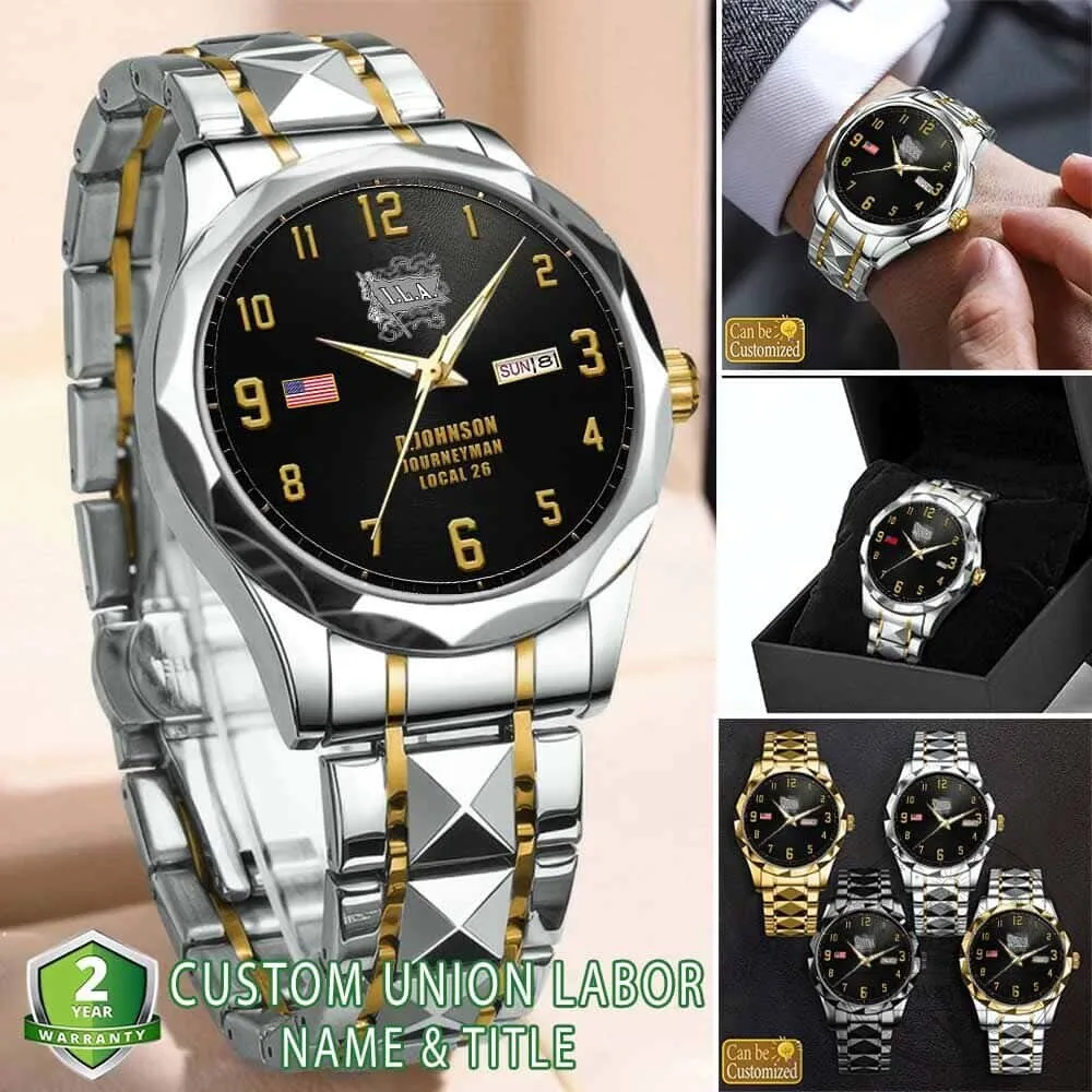 International Longshoremen's Association Personalized Stainless Steel Watch 7 International Longshoremen