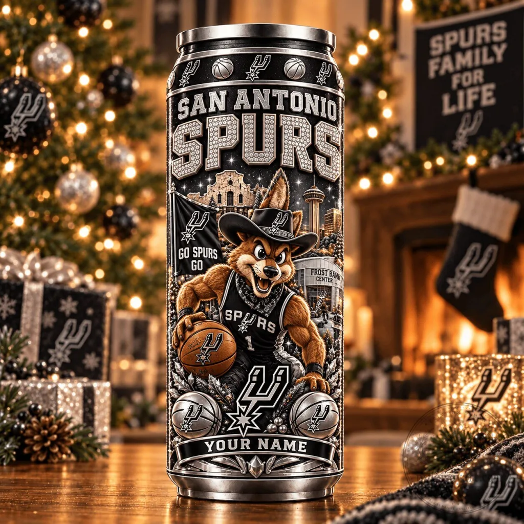 San Antonio Spurs Basketball Team Personalized Stainless Steel Can Tumbler San Antonio Spurs Basketball Team Personalized Stainless Steel Can Tumbler