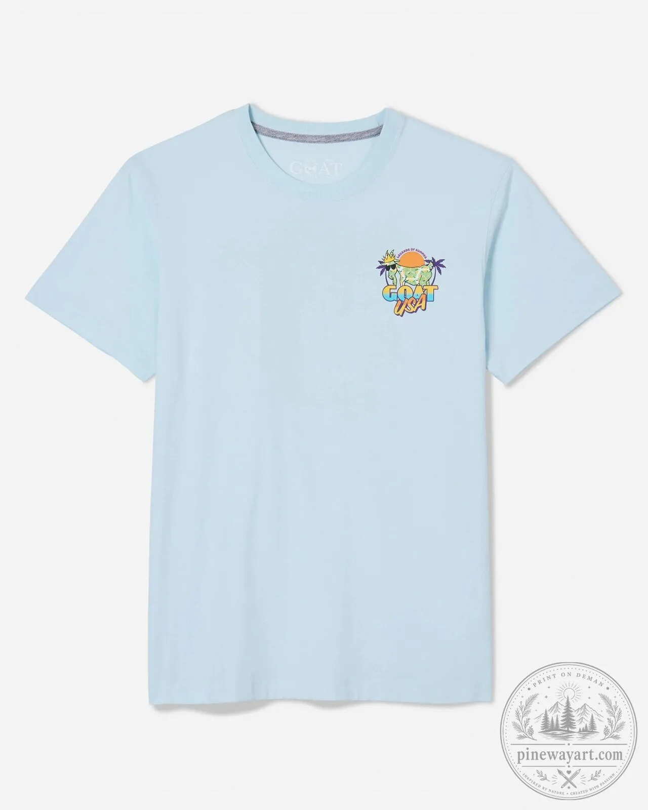 Legends of Summer Goat USA Graphic Print Light Blue Kids T-Shirt 5 Legends of Summer Goat USA Graphic Print Light Blue Kids T-Shirt