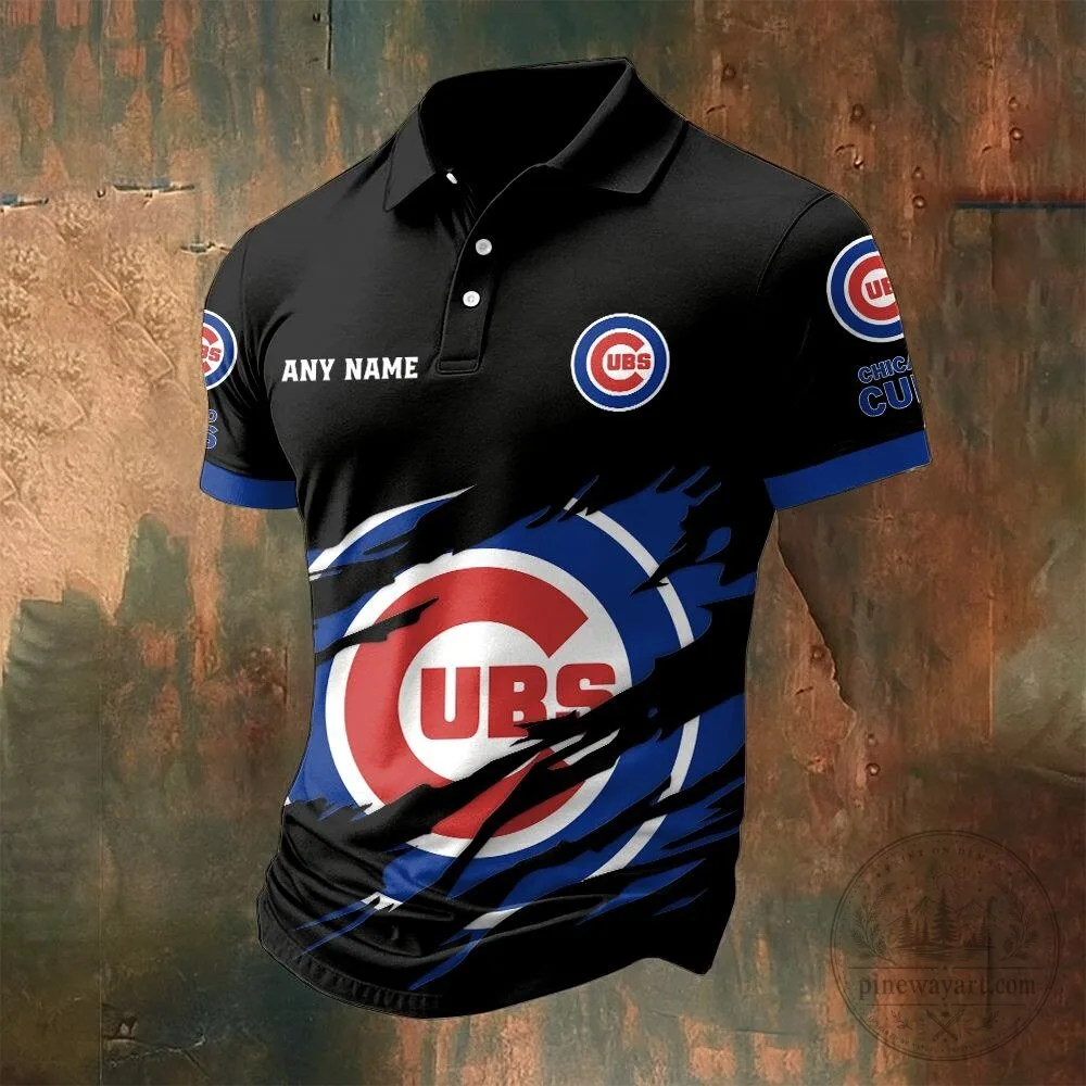 Chicago Cubs Personalized Name Black Polo Shirt 1 Chicago Cubs Personalized Name Black Polo Shirt