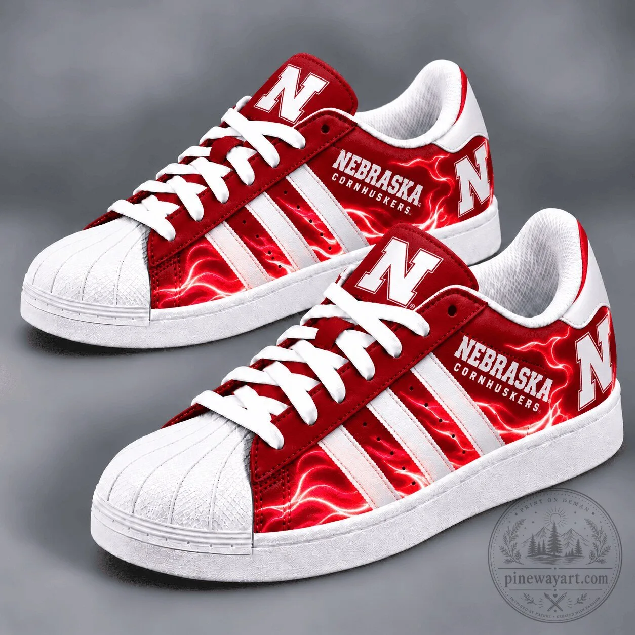 Nebraska Cornhuskers Scarlet Thunder Superstar Shoes