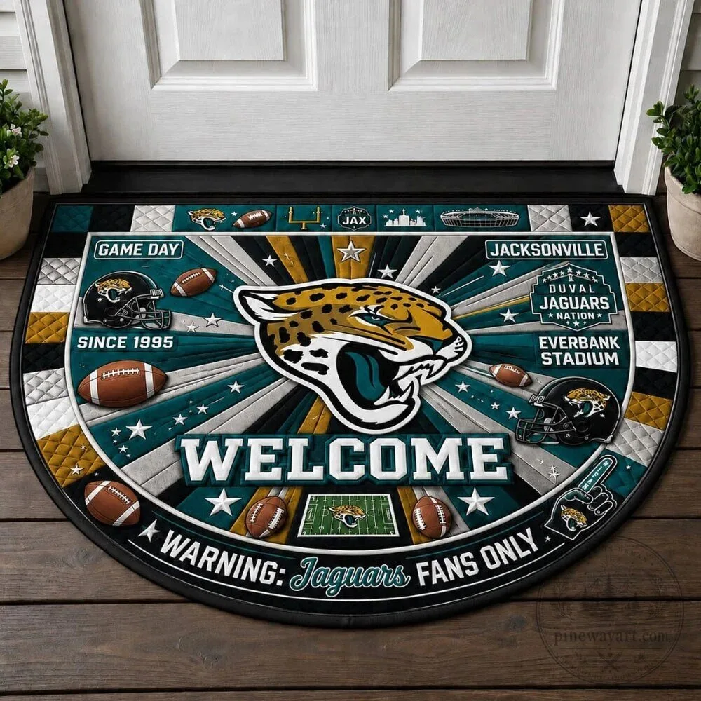 Jacksonville Jaguars Football Team Welcome Home Entrance Doormat